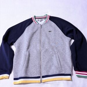 Lacoste Kids' Gray and Navy Zip-Up Jacket
